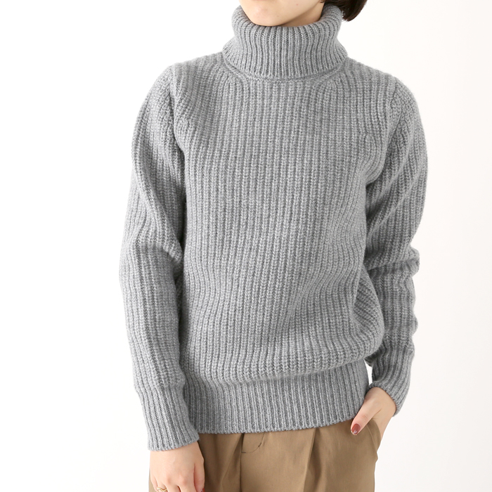 新品 SLOANE 5Gジーロンラム×カシミヤ畦編みタートルニット 2