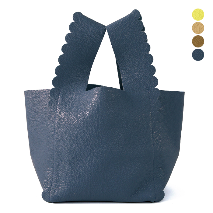 R)Leather scallaped shopping bag/レザースカラップショッピング 