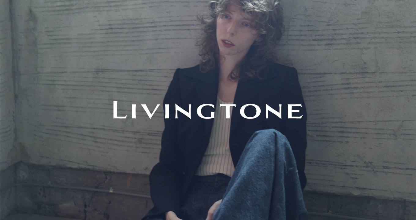 LIVINGTONEリヴィントーン ターンアップワイドデニムパンツ